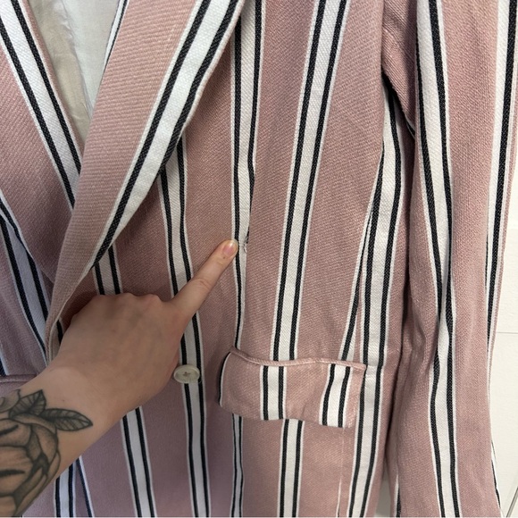 Free People Oversized Striped Blazer Small - Picture 5 of 8